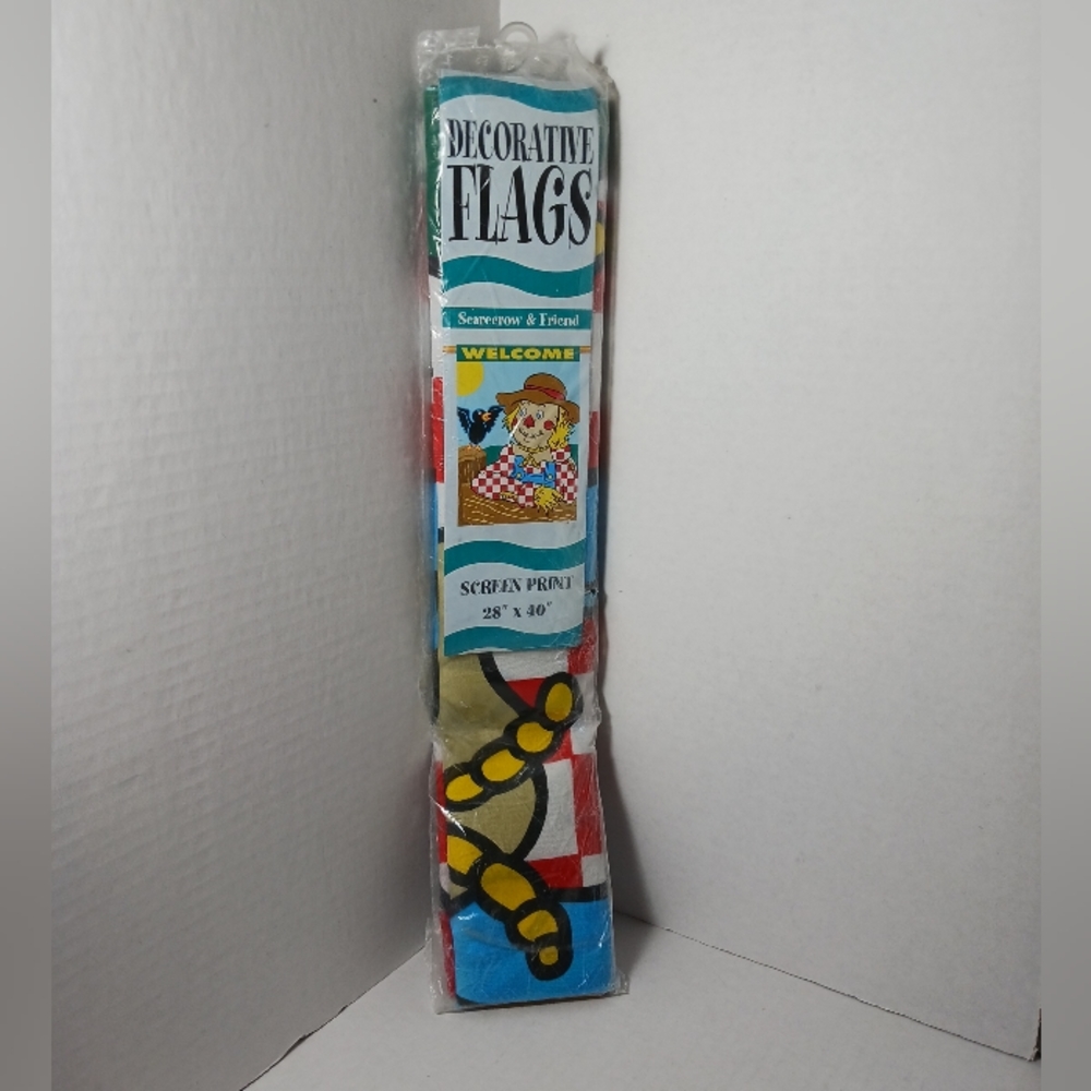 Vintage Decorative Flag Scarecrow & Friend Welcome Flag Fall 28" x 40"